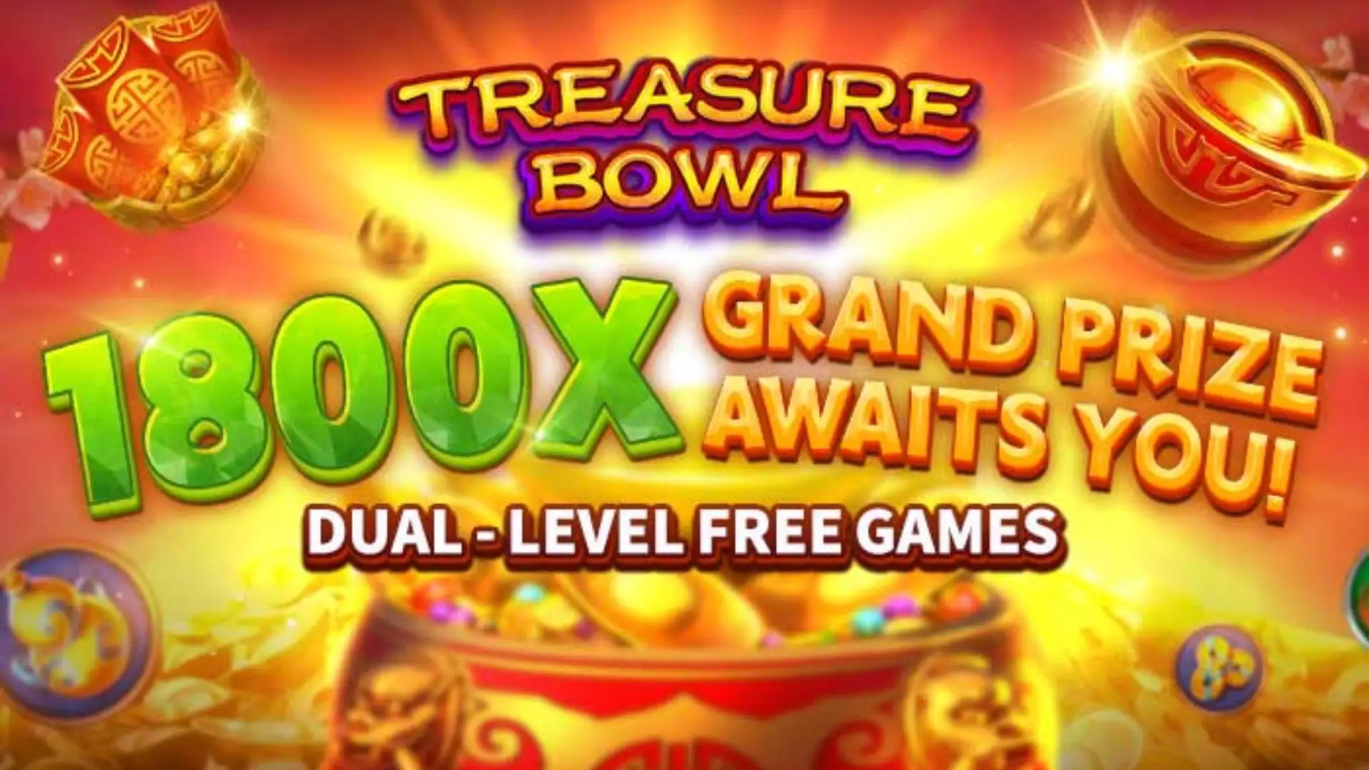 Multiplicadores Treasure Bowl 8ll - 7777x Máximo com Tigela Dourada